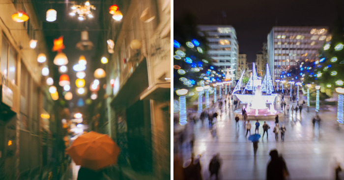 Using Plastic Lens, I Captured How December Nights Feel In Athens, Greece
