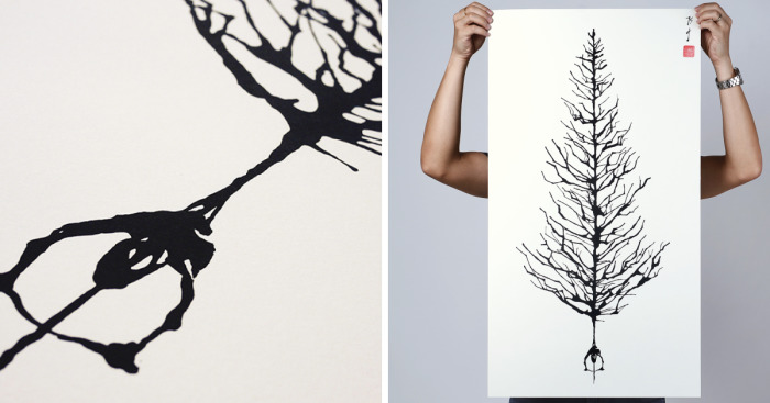 Bicycle Art Made From Chinese Ink-Blowing Technique