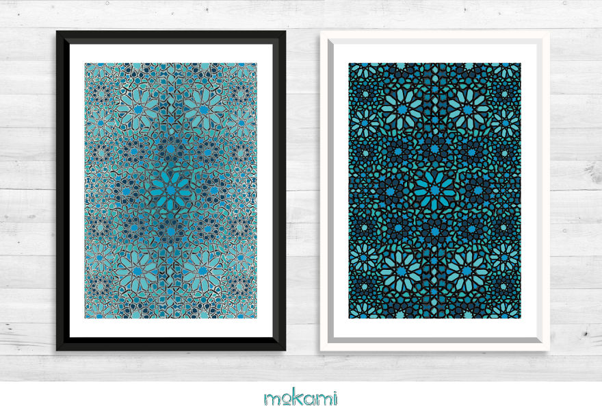 Moroccan Tiles Printed On Paper By Mokami