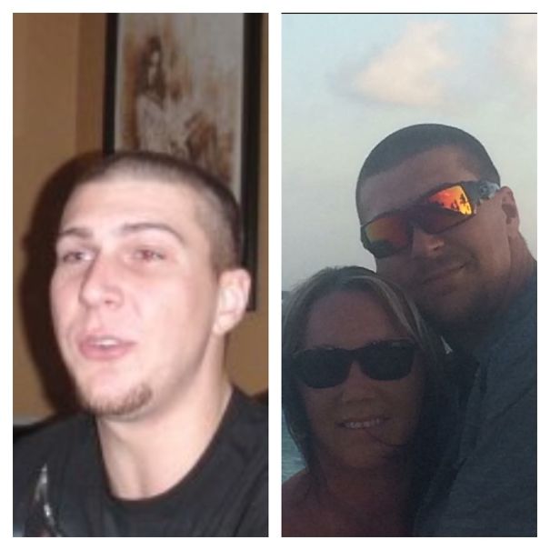 Before and after photos showing physical transformation and improved appearance after quitting drinking.