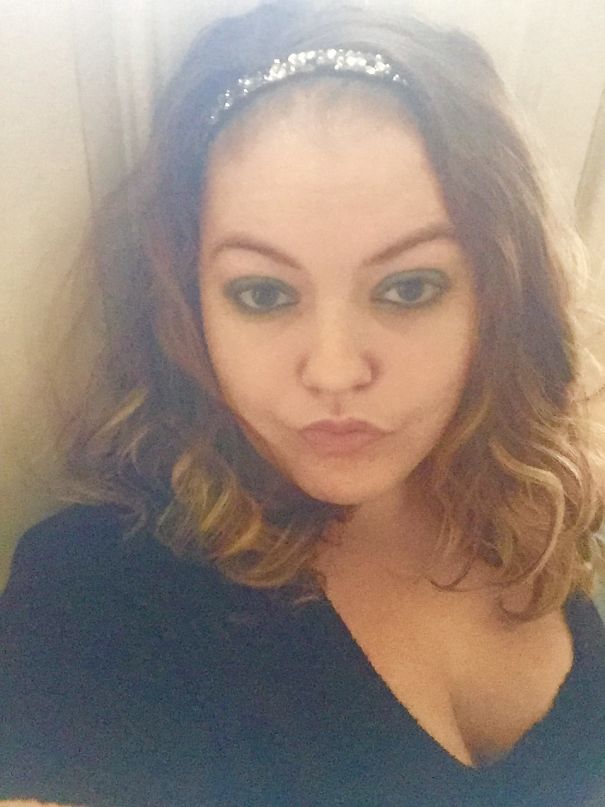 Woman with wavy hair and headband looking at camera, illustrating transformation from before-and-after pics of stopping drinking.