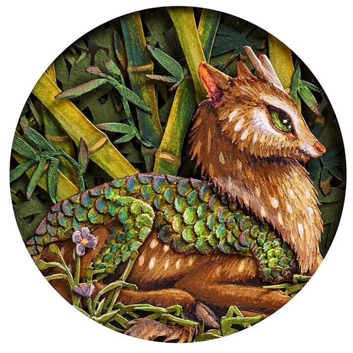 I Create Multi-Layered Miniature Paintings On Cut Paper