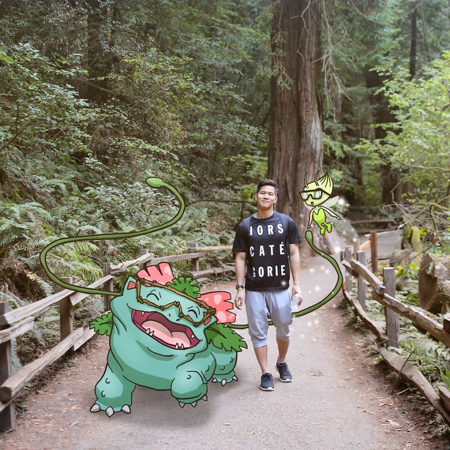 I Drew Pokemon Onto My Vacation Pics