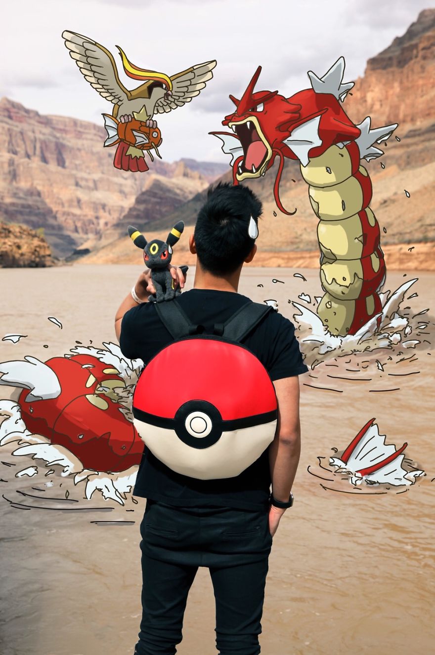 I Drew Pokemon Onto My Vacation Pics