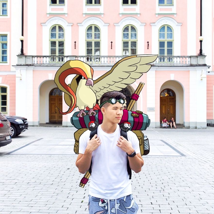 I Drew Pokemon Onto My Vacation Pics