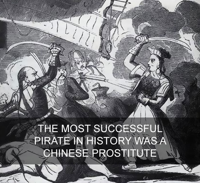 Black and white drawing showing a fierce fight, illustrating an amazing fact about a successful pirate who changed history.