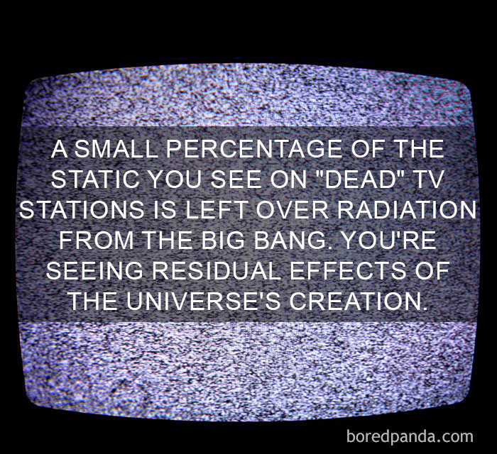TV static representing leftover radiation from the Big Bang, an amazing fact changing how we see the world.