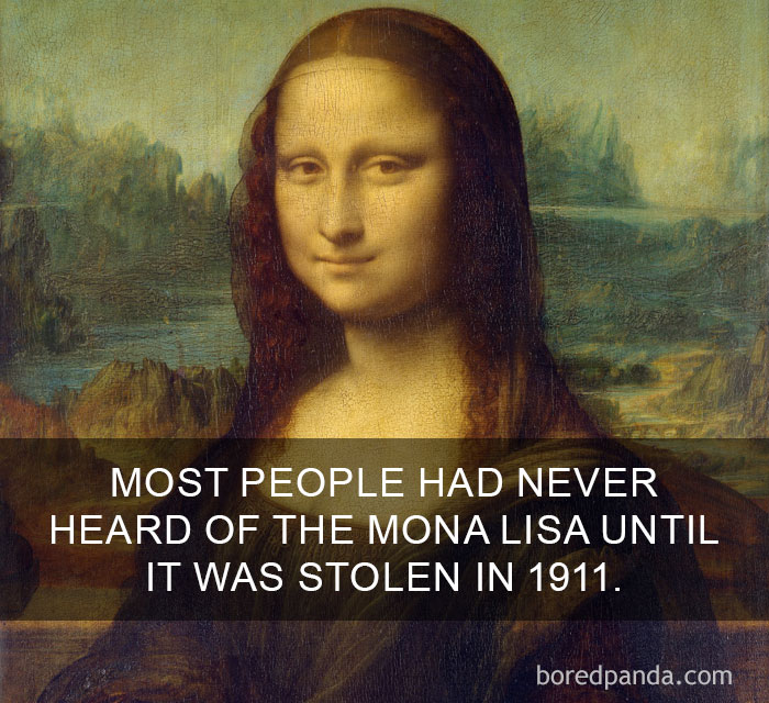 Mona Lisa painting with surprising amazing facts that change the way you see the world displayed over the image.