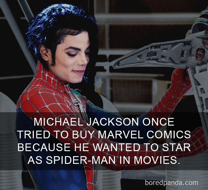 Michael Jackson dressed as Spider-Man, illustrating one of the amazing facts that will change the way you see the world.