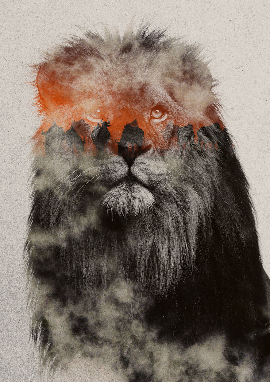 I Combine Animals And Landscapes In My Double Exposure Artwork