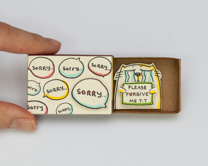 Surprise Messages Hidden In Little Matchboxes