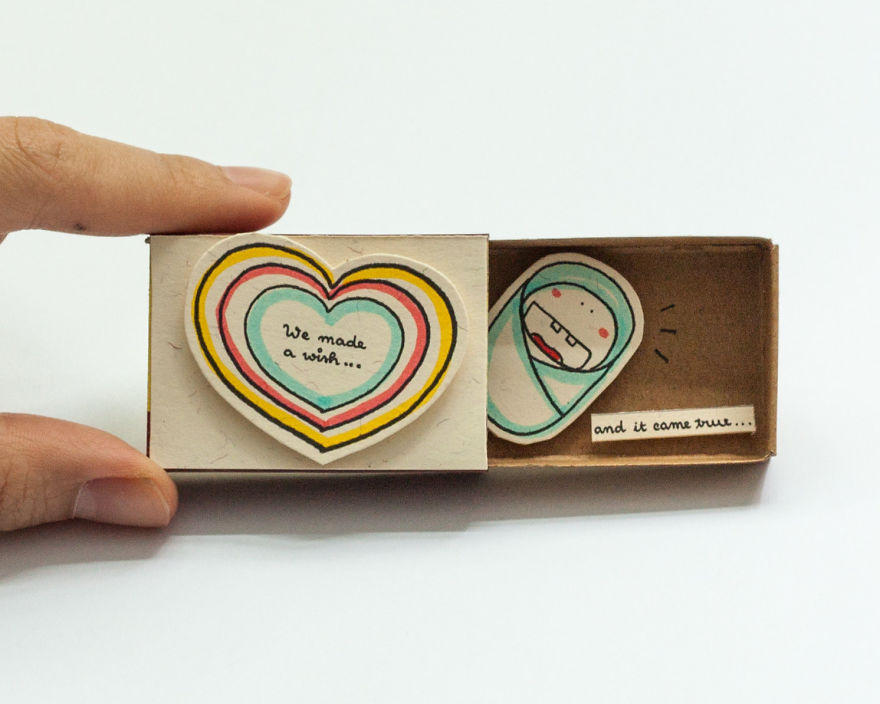 Surprise Messages Hidden In Little Matchboxes