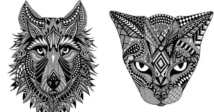 I Spend My Free Time Drawing Intricate Animals And Skulls