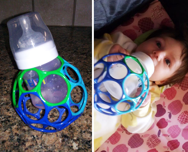 Make A DIY Bottle Holder So That Babies Can Hold It Themselves