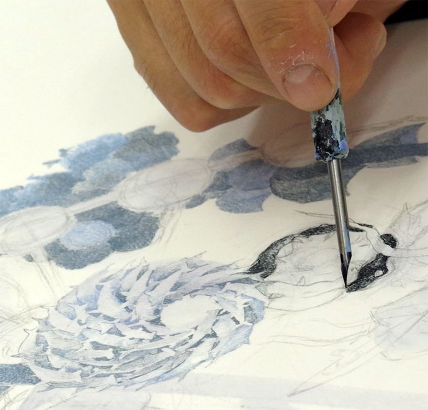 pen-ink-drawing-rebirth-manabu-ikeda-9 pen-ink-drawing-rebirth-manabu-ikeda-9