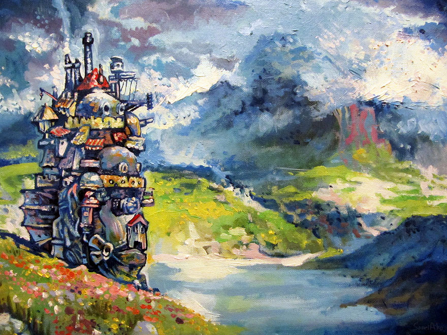 Howl's Moving Castle Oil Painting By Alsu Galikova