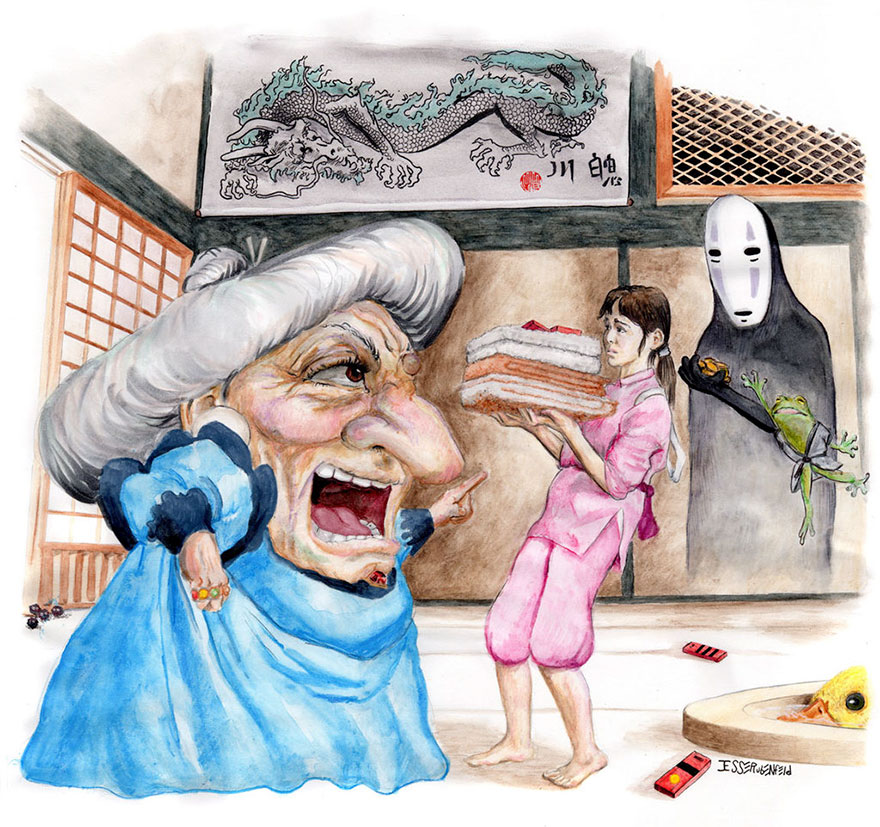 Yubaba's Lecture Painting By Jesse Rubenfeld