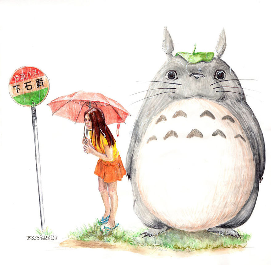 Waiting For The Cat Bus Painting By Jesse Rubenfeld