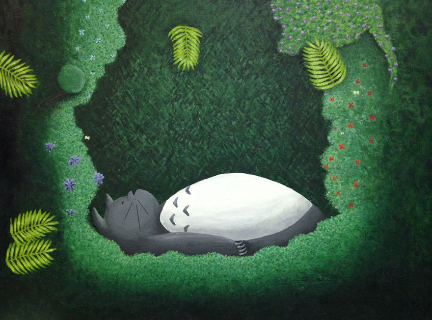 Totoro Cave Painting By Kstignei