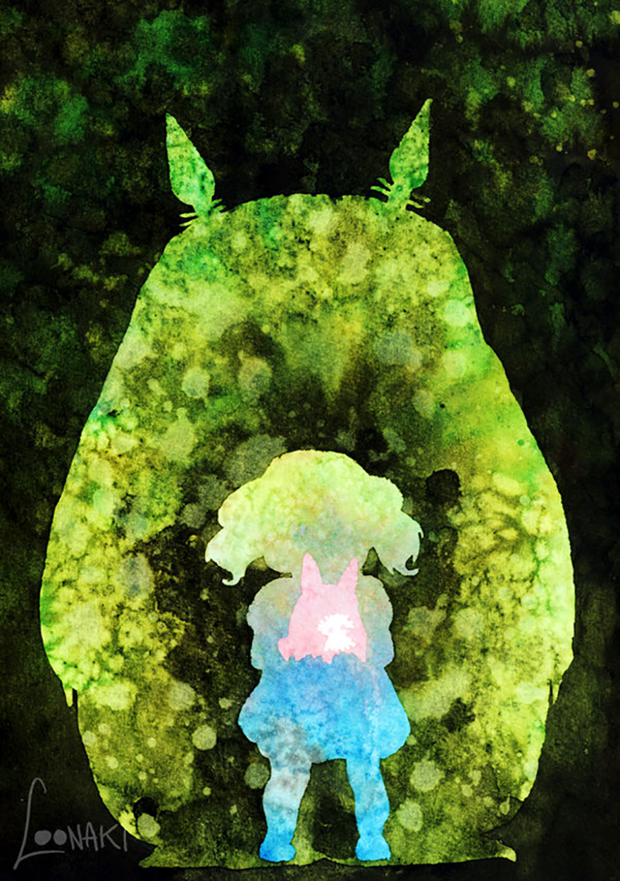 My Neighbor Totoro Watercolor Painting By Loonaki