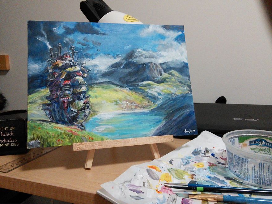 Howl's Moving Castle Acrylic Painting By Miyazakifan