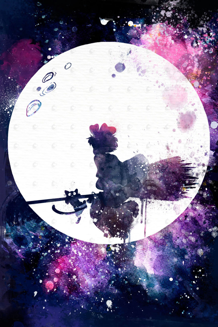 Kiki's Delivery Service Watercolor Painting By Penelope Love Prints