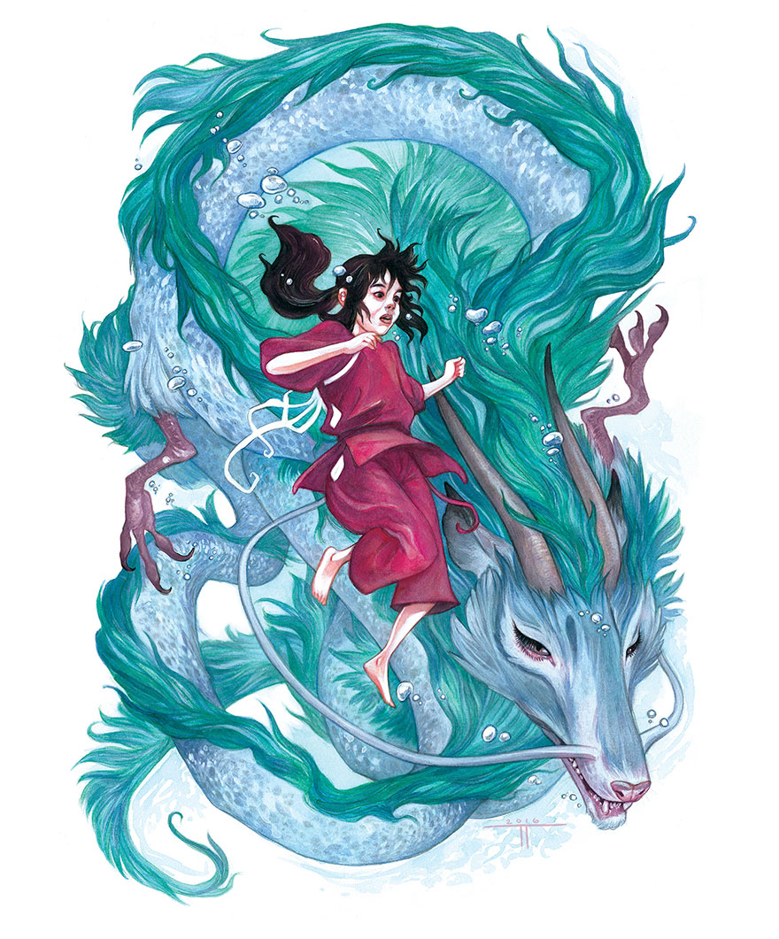 Spirited Away Watercolor And Colored Pencil Drawing By Tiffany Turrill