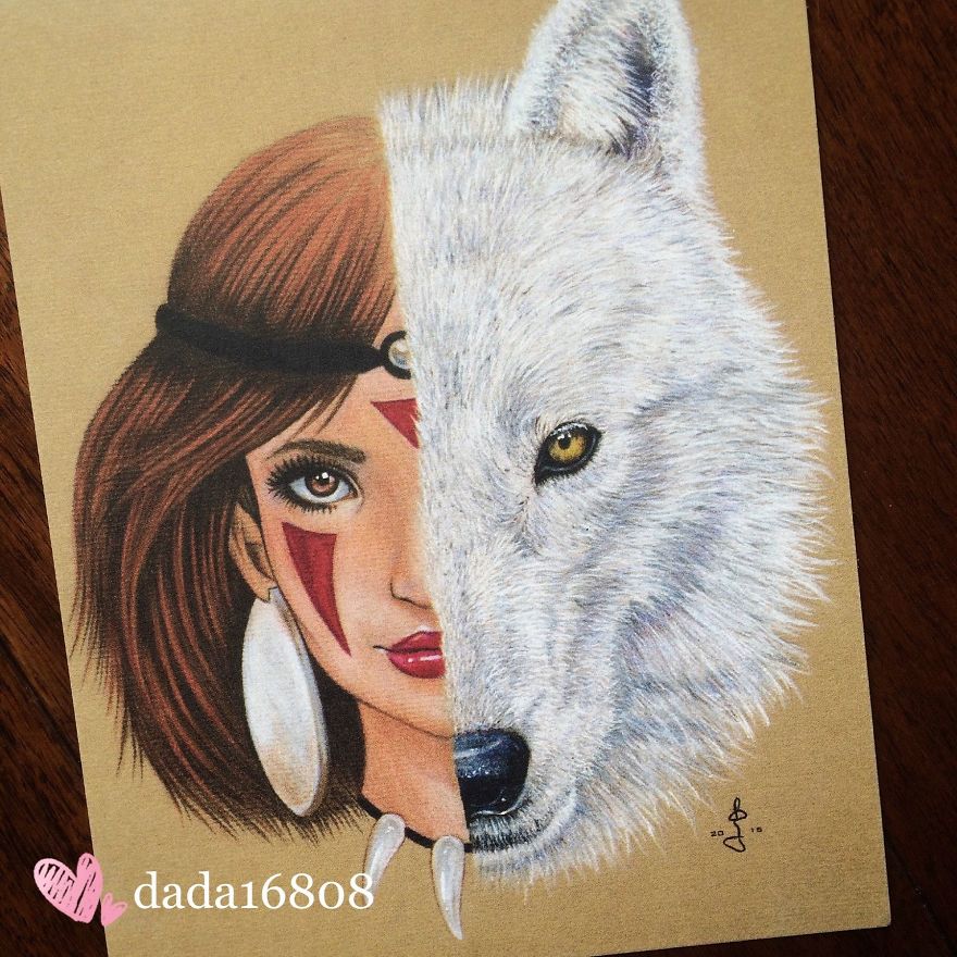 Princess Mononoke Colored Pencil Drawing By Dada16808