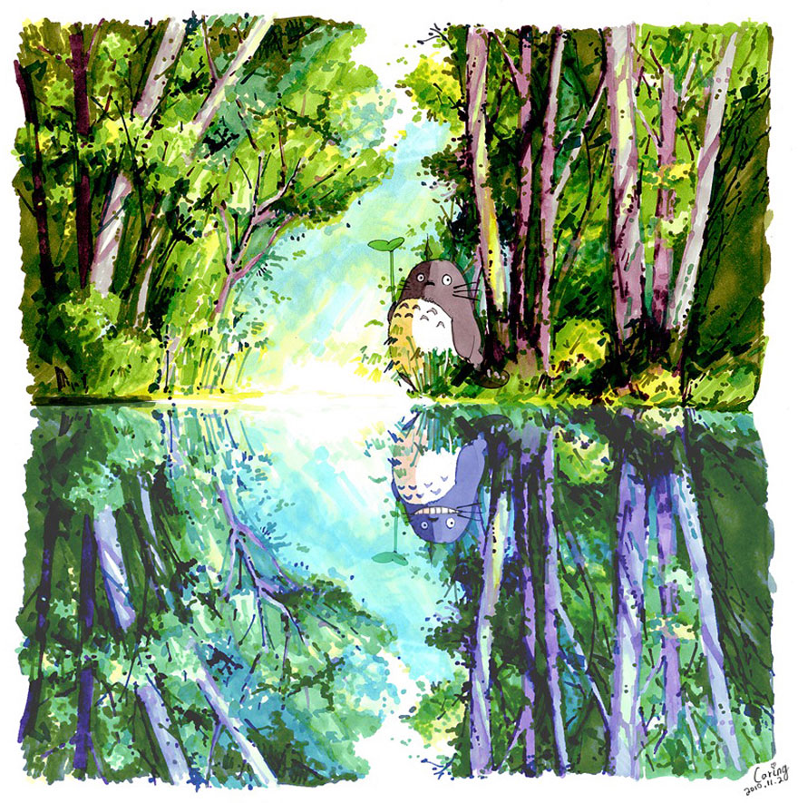 Totoro Marker Drawing By Caring Wong