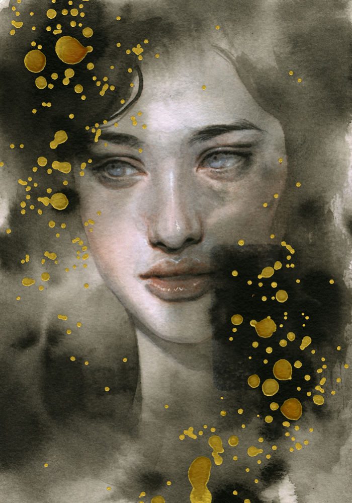 I Painted These Portraits Of Women Using Acrylic & Colored Pencils