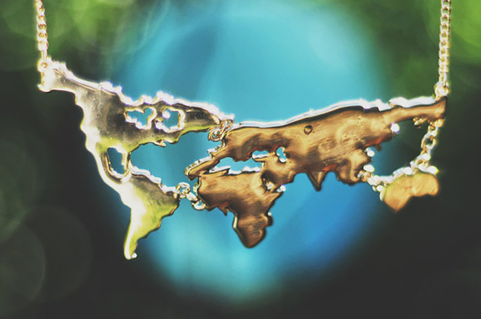 World Map Necklace