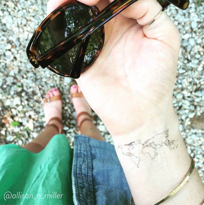 World Map Temporary Tattoo