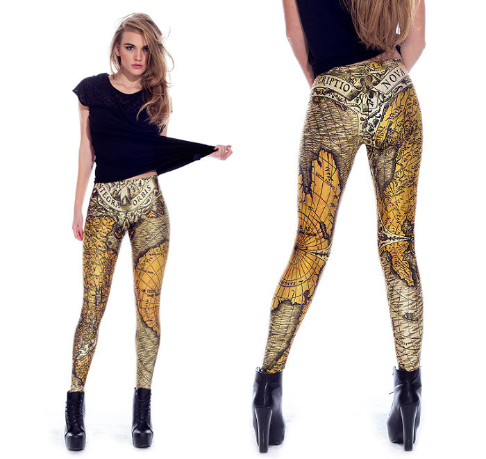 Ancient World Map Leggings