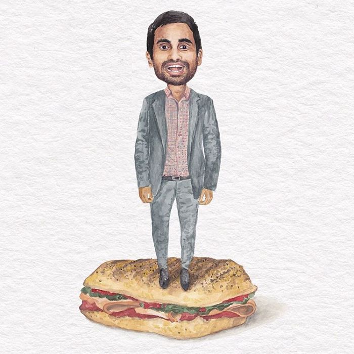 Aziz Ansari On A Turkey Panini