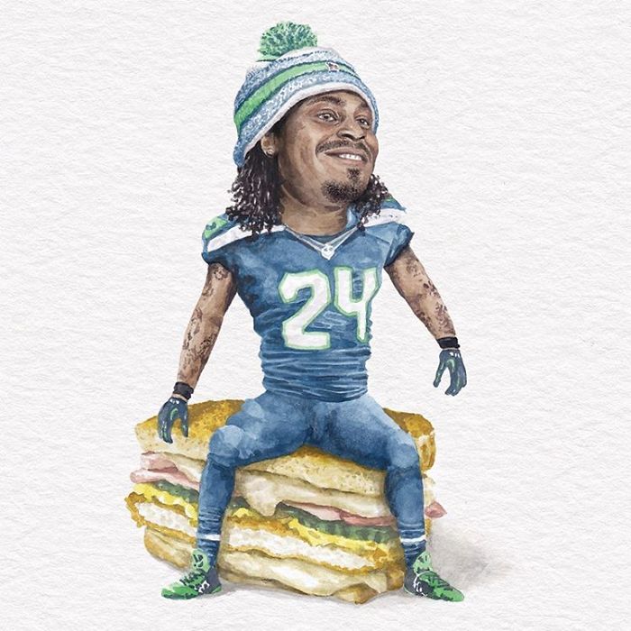 Marshawn Lynch On A Malibu Melt Sandwich