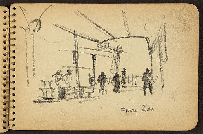 Soldiers On Deck Of Ferry In New York Harbor