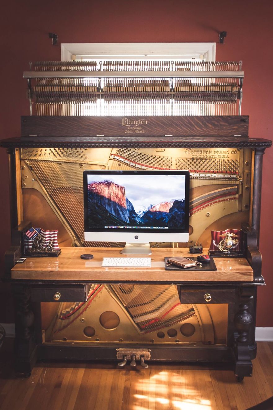 I Turned A 1907 Upright Piano Into A Luxurious Desk I Turned A 1907 Upright Piano Into A Luxurious Desk