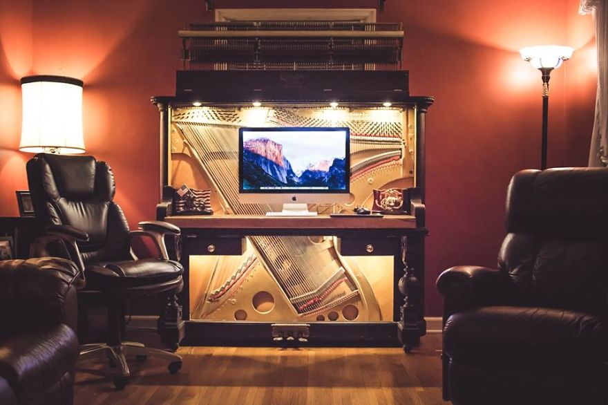 I Turned A 1907 Upright Piano Into A Luxurious Desk I Turned A 1907 Upright Piano Into A Luxurious Desk