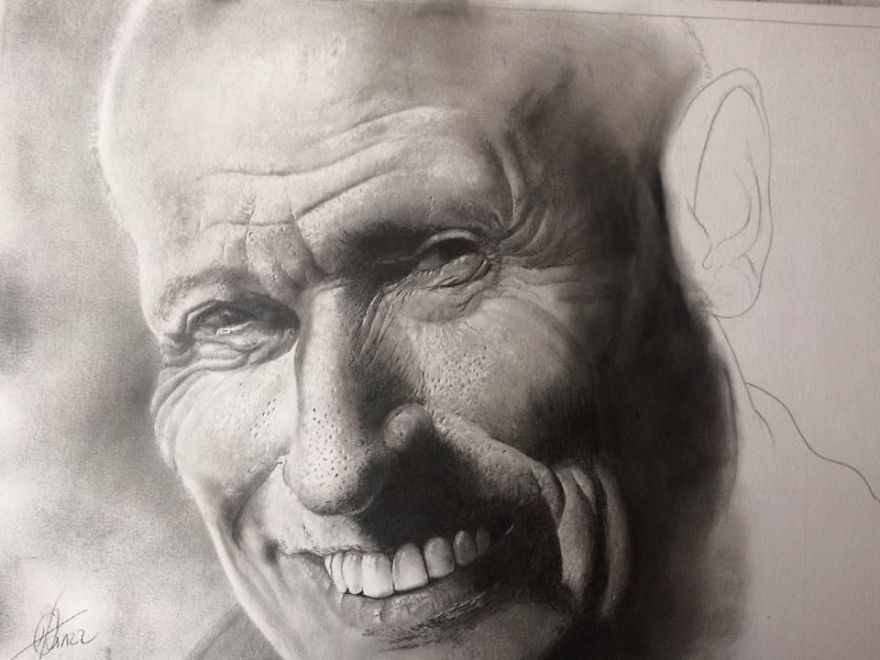 Belgian Artist Shows Steps It Took For This Portrait