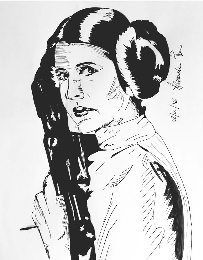 Princess Leia (ink)