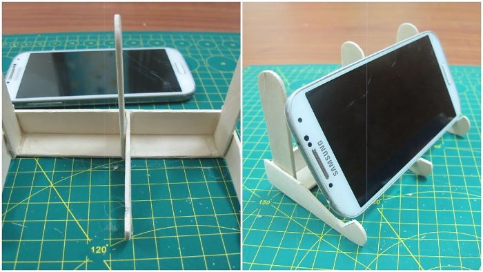 How To Make Iphone Stand With Popsicle Sticks | Diy Using Popsicle Sticks