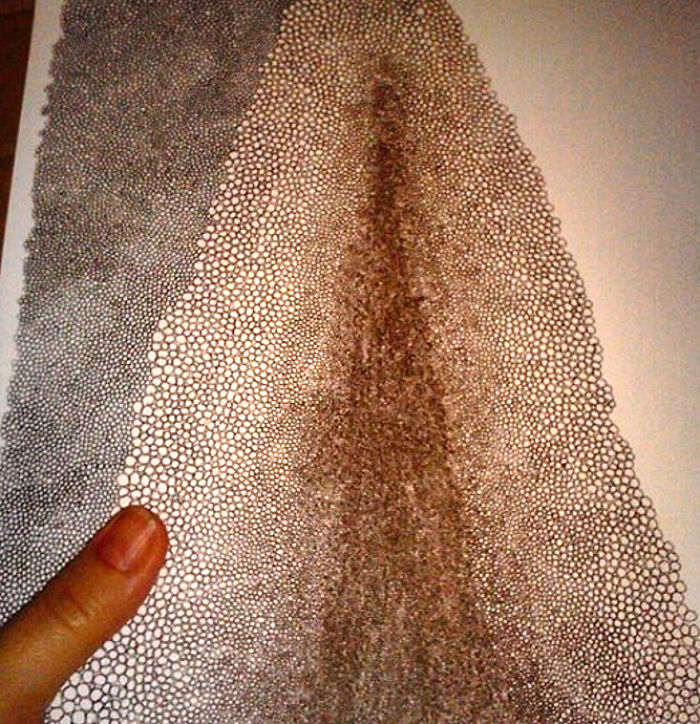 I Make Mini Drawings Using Hundreds Of Tiny Circles With A Pen