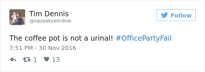 Office Party Fail Tweet