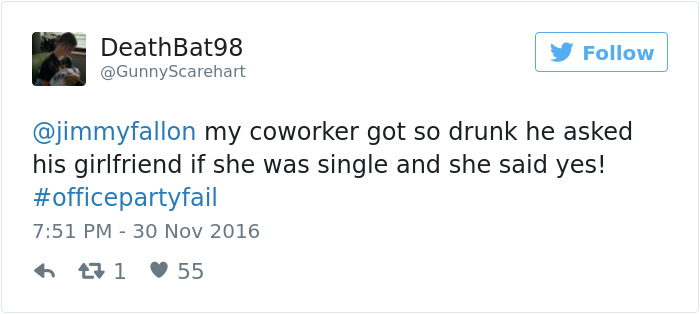 Office Party Fail Tweet