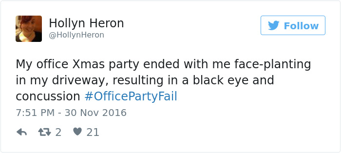 Office Party Fail Tweet