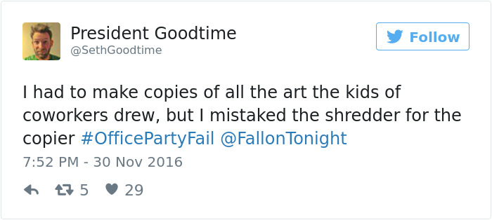 Office Party Fail Tweet