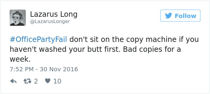 Office Party Fail Tweet