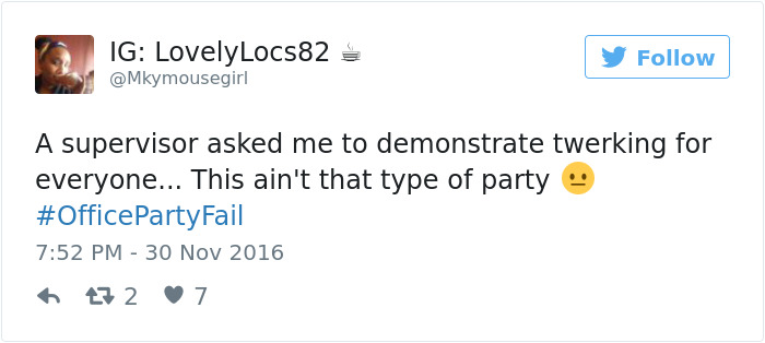 Office Party Fail Tweet