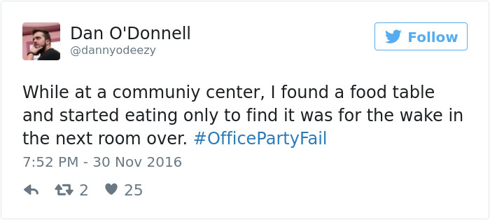 Office Party Fail Tweet