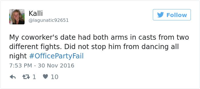 Office Party Fail Tweet